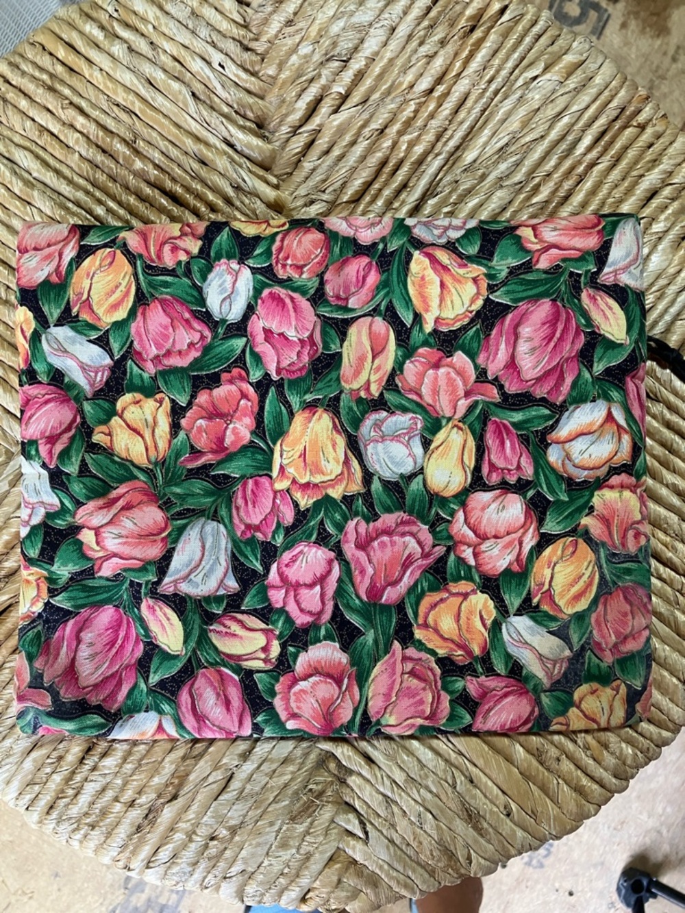Floral Tulip Zip Cosmetic Pouch - Pink, Yellow & Green - Picture 2 of 6